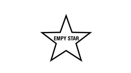 Obraz premium Empty Star Black Outline Vector Graphic for Rating Systems and Favorite Bookmark Design Elements