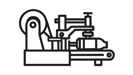Fototapeta premium Illustration of a Mechanical Device with Gears and Levers in a Technical Drawing Style