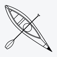 Kayak line art White background illustration Generative Ai 