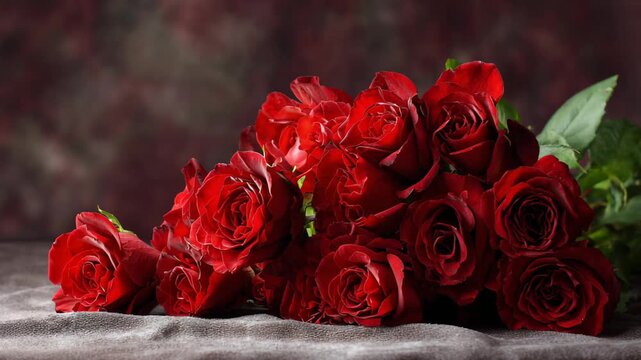 Vibrant red roses bouquet