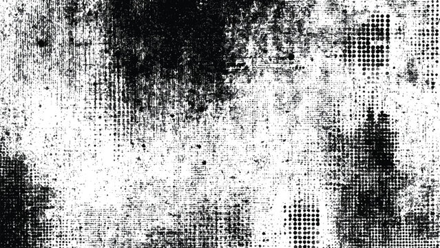 Grunge textured background with black spots and halftone dots pattern overlay abstract design element