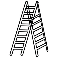 line drawing of two Aframe ladders crossed over each other