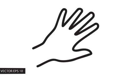 Obraz premium Simple line drawing of a hand with fingers extended in a gesture