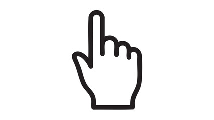 Hand pointing upwards in a simple line illustration style