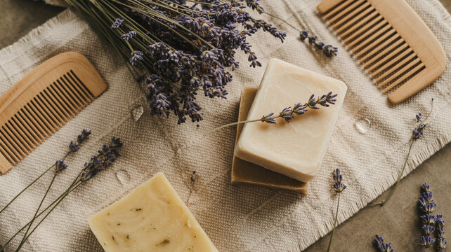 Plastikfreie feste Seife und Naturkosmetik auf Leinen