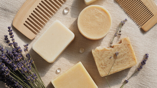 Plastikfreie feste Seife und Naturkosmetik auf Leinen