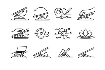 Tweak vector adjustable laptop accuracy hinge stand icons logic precise angle icon