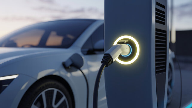 Ladeprozess eines Elektroautos an einer Ladestation