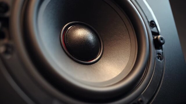 Medium shot focused on detailed adjustments of a speaker magnet highlighting efforts to improve sound performance and minimize distortion.