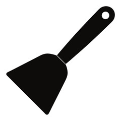 Black Silhouette of Putty Knife Illustration . Minimalist Construction Tool Vector 