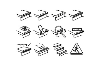 Icon vector safer icons separation install edge art strip descent calm line