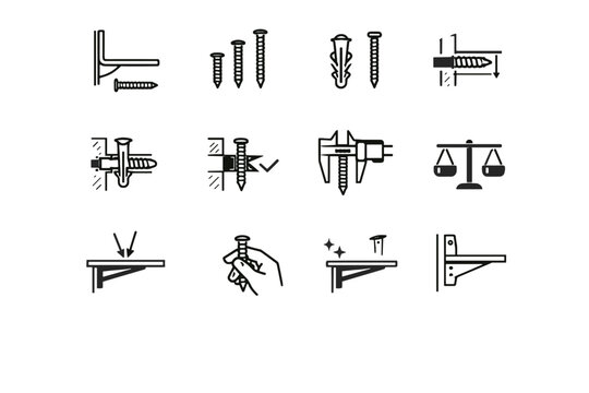 Anchor cue mount drywall icons load shelf bracket logic mindful selection icon