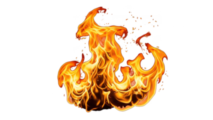 Dynamic flame explosion with swirling heat