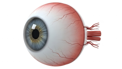 Close-up of a human eye with detailed iris and veins