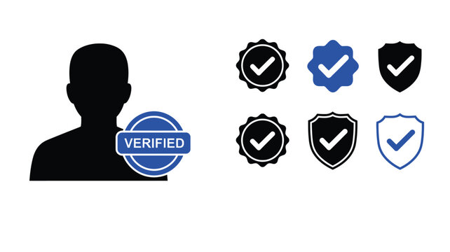 User profile with verification badges and a dark human form silhouette