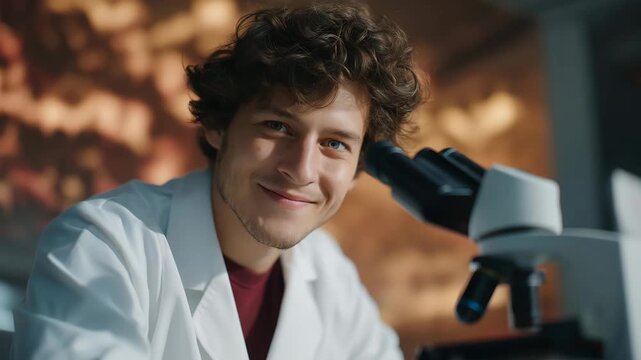 A scientist observing CRISPR-edited cells under a high-resolution microscope, fluorescent markers revealing precise genetic modifications at the molecular level. cinematic color correction, natural