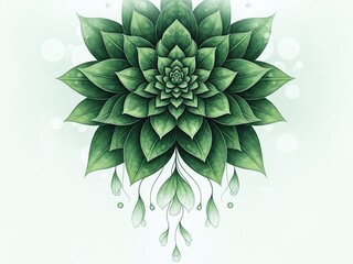 Beautiful green succulent plant with water droplets on leaves isolated on white background