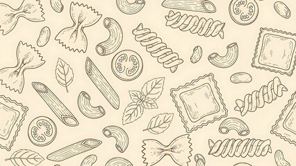 Obraz premium Pasta Assortment Sketch