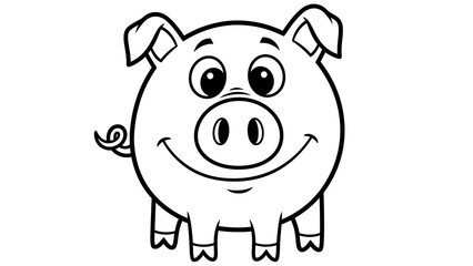 Obraz premium Cartoon Pig Outline