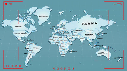  a stylized world map with a blue gradient background and grid lines, symbolizing a global network,  © ran
