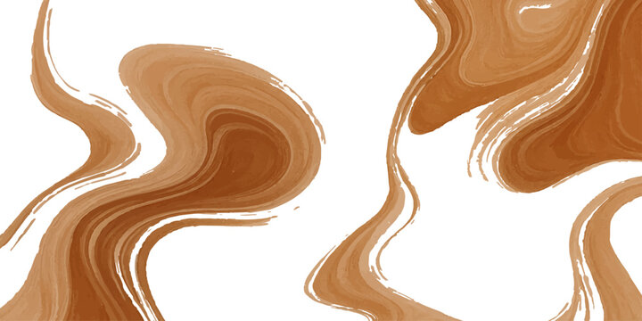Delicious chocolate brown hair style vector illustration featuring a sweet cocoa swirl pattern and melted cream texture design for a cafe symbol