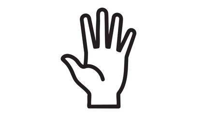 Obraz premium A simple line drawing of a hand with fingers extended on a white background