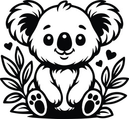 cute Floral Koala - Koala Surrounded by Blossoms - Cute Animal with Flowers Design © IAKCreatives