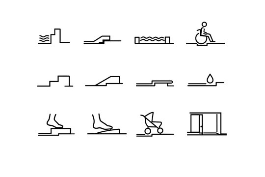 Icon balcony door step vector focus height design ergonomic threshold silhouette logic