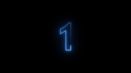 1 number. one number. Glowing number one neon animation digital numeric display. Neon digit symbol ranking count indicator. Number one animation modern interface motion. - Powered by Adobe