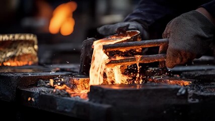 Medium shot of a worker handling lightweight leadfree casting alloys showcasing ease of use and improved ergonomics in metal fabrication processes.