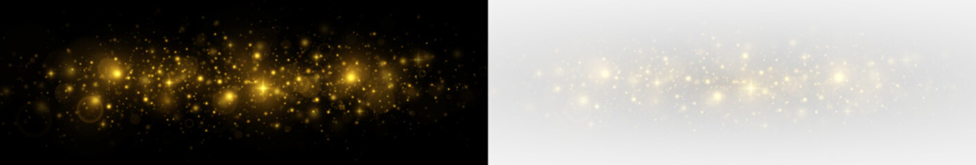 Obraz premium Starlight path with shiny bright glistering light and sparkle particles. Bokeh blur, warm glow, gold dust and space background.