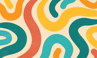 Abstract colorful swirl groovy pattern background
