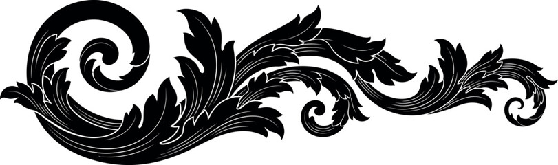 Obraz premium Intricate black scrollwork decorative design