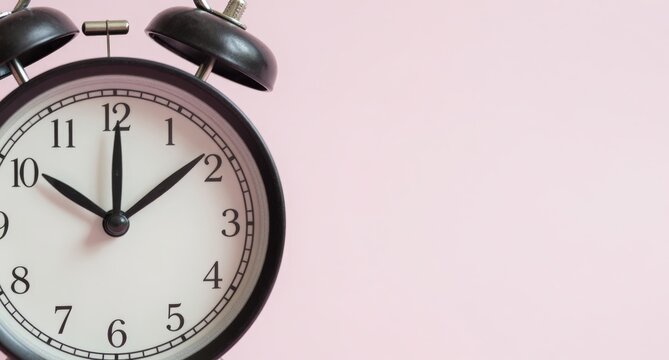 Vintage Alarm Clock Showing Two O Clock Time Management Concept morning