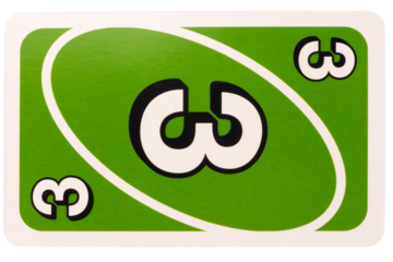 card game color green three isolated on white background