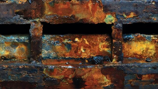 Midrange view of coated surfaces with nanotech layers designed to resist corrosion and enhance longevity in industrial waste management systems.