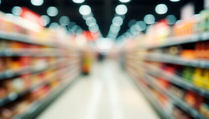 blurred image of a grocery store