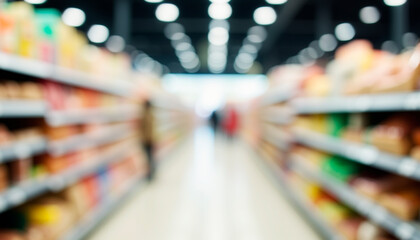 blurred image of a grocery store