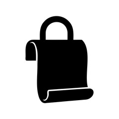 Shopping list icon with a bag-like handle depicting retail or task management