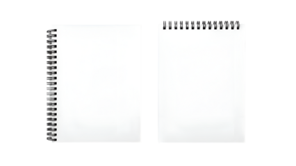 Blank Spiral Notebook on White Background