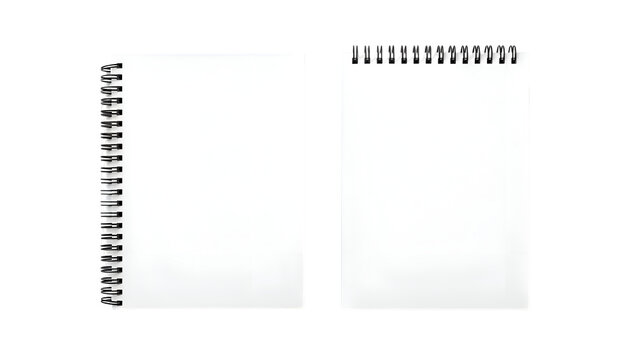 Blank Spiral Notebook on White Background