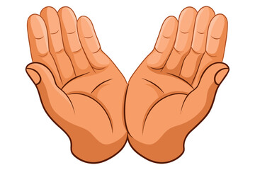 A person wearing protective gloves makes a pointing gesture with one index finger while another human hand joins them to create a concept of connection isolated on a plain background