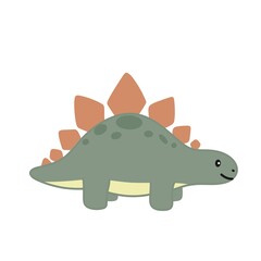 Cute Stegosaurus Dinosaur Illustration, Cartoon Dinosaur Character Isolated on Black Background © SUNGHEE