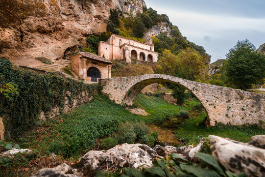 Ermita de Santa Maria de la Hoz medieval Spanish church and bridge