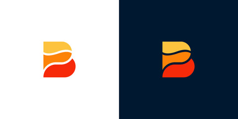 Dynamic 'B' Lettermark Logo with Abstract Flowing Waves, Embodying Modern Design and Vibrant Energy for a Contemporary Brand Identity © Eunois
