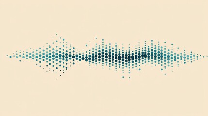 Abstract Dotted Soundwave Audio Visualization on Minimal Beige Background. AI generative