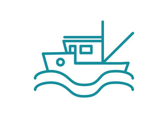 Obraz premium Fishing Boat Symbol Eco Controlled Habitats