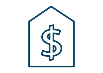 Fototapeta premium House Value Real State Property with Dollar Symbol Sign