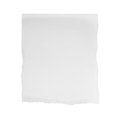 Torn paper note isolated on transparent background