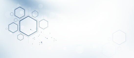 Modern technology background with hexagons and connections